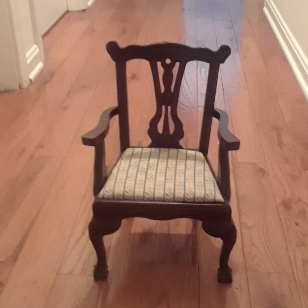 Vintage Chippendale Wooden Miniature Chair